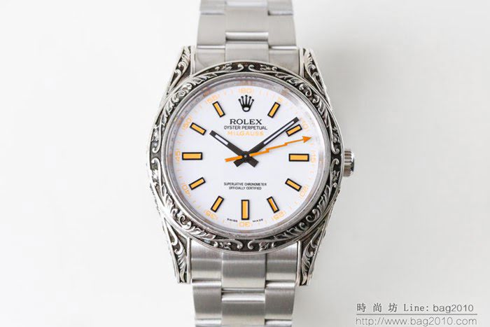 ROLEX勞力士 新品上市 N9最新力作 雕刻手工 純銀殼套 瑞士ETA2824自動上旋機芯 超強防水 鱷魚皮錶帶 高檔男士腕表  wssb4774